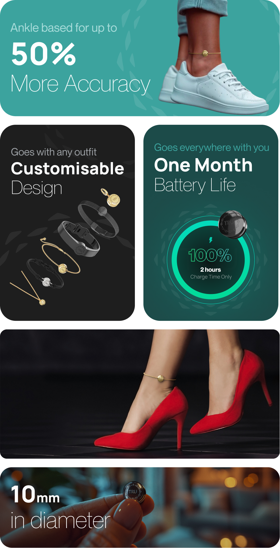 Leg Tracking Step Tracker TRU - The Ankle Based Step Tracker that looks like Jewelry – TRU - The ...